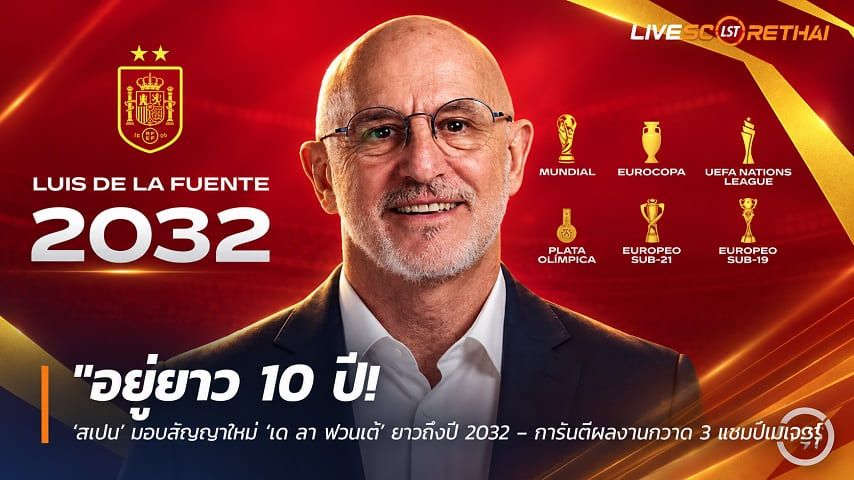 ข่าวฟุตบอล วันอังคาร ที่ 22 กันยายน 2569 : "อยู่ยาว 10 ปี! ‘สเปน’ มอบสัญญาใหม่ ‘เด ลา ฟวนเต้’ ยาวถึงปี 2032 – การันตีผลงานกวาด 3 แชมป์เมเจอร์"!