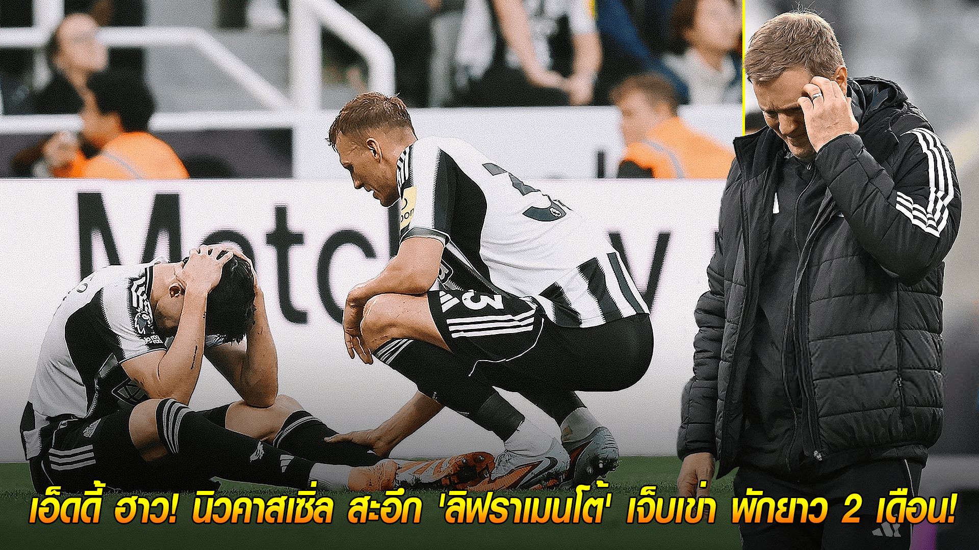 วันพุธ ที่ 1 ตุลาคม 2568 : ข่าวร้ายถึงเอ็ดดี้ ฮาว! นิวคาสเซิ่ล สะอึก 'ลิฟราเมนโต้' เจ็บเข่า พักยาว 2 เดือน!