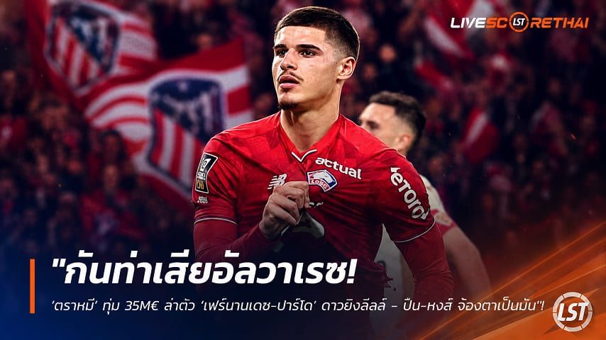 ข่าวฟุตบอล วันอังคาร ที่ 11 สิงหาคม 2569 : "กันท่าเสียอัลวาเรซ! ‘ตราหมี’ ทุ่ม 35M€ ล่าตัว ‘เฟร์นานเดซ-ปาร์โด’ ดาวยิงลีลล์ - ปืน-หงส์ จ้องตาเป็นมัน"!