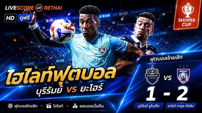 ไฮไลท์ฟุตบอล Shopee Cup วันที่ 13 พ.ค 2569 : บุรีรัมย์ ยูไนเต็ด 1-2 ยะโฮร์ ดารุล ทักซิม